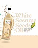 Thumbnail for Bharat Vedica Organic Wood Pressed White Sesame Oil - Organic Wood Pressed Safed Til ka Tel - Distacart