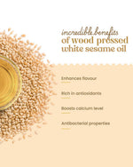 Thumbnail for Bharat Vedica Organic Wood Pressed White Sesame Oil - Organic Wood Pressed Safed Til ka Tel - Distacart