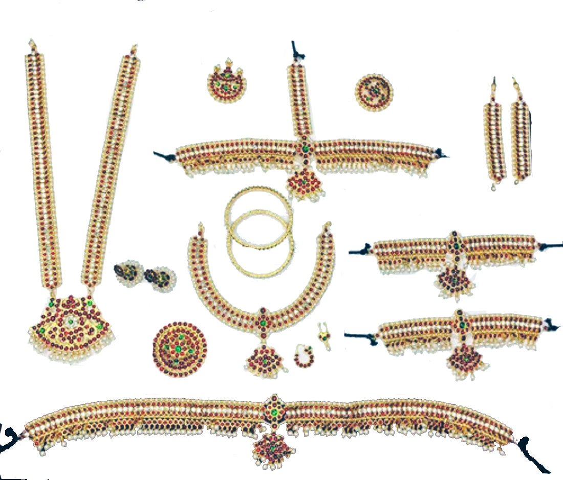 Elite Trading White Stone Bharatnatyam Dance Jewellery Set - Distacart