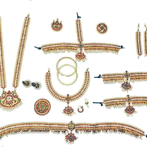 Elite Trading White Stone Bharatnatyam Dance Jewellery Set - Distacart