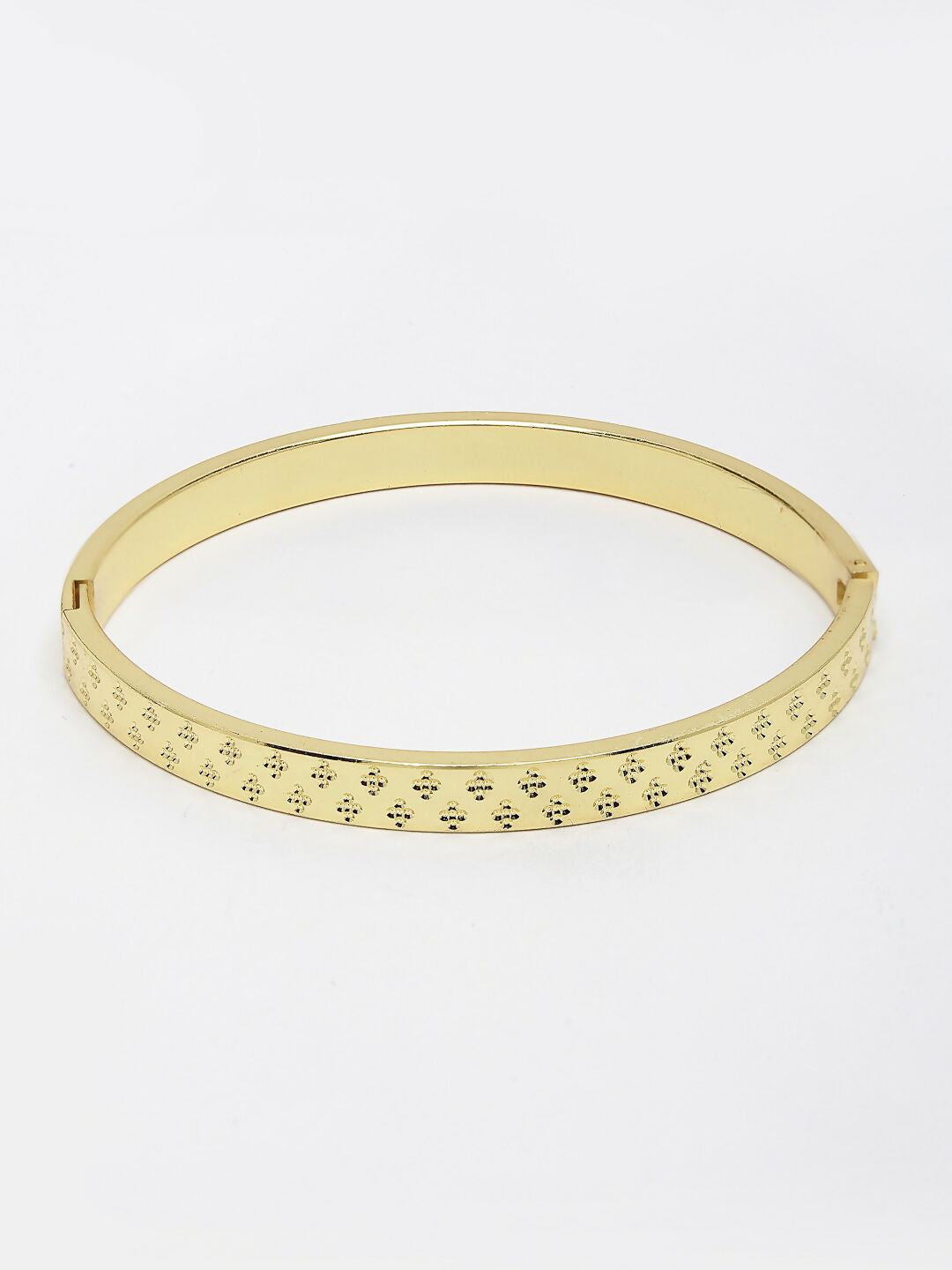 NVR Men's Gold-Plated Stainless Steel Kada Bracelet - Distacart