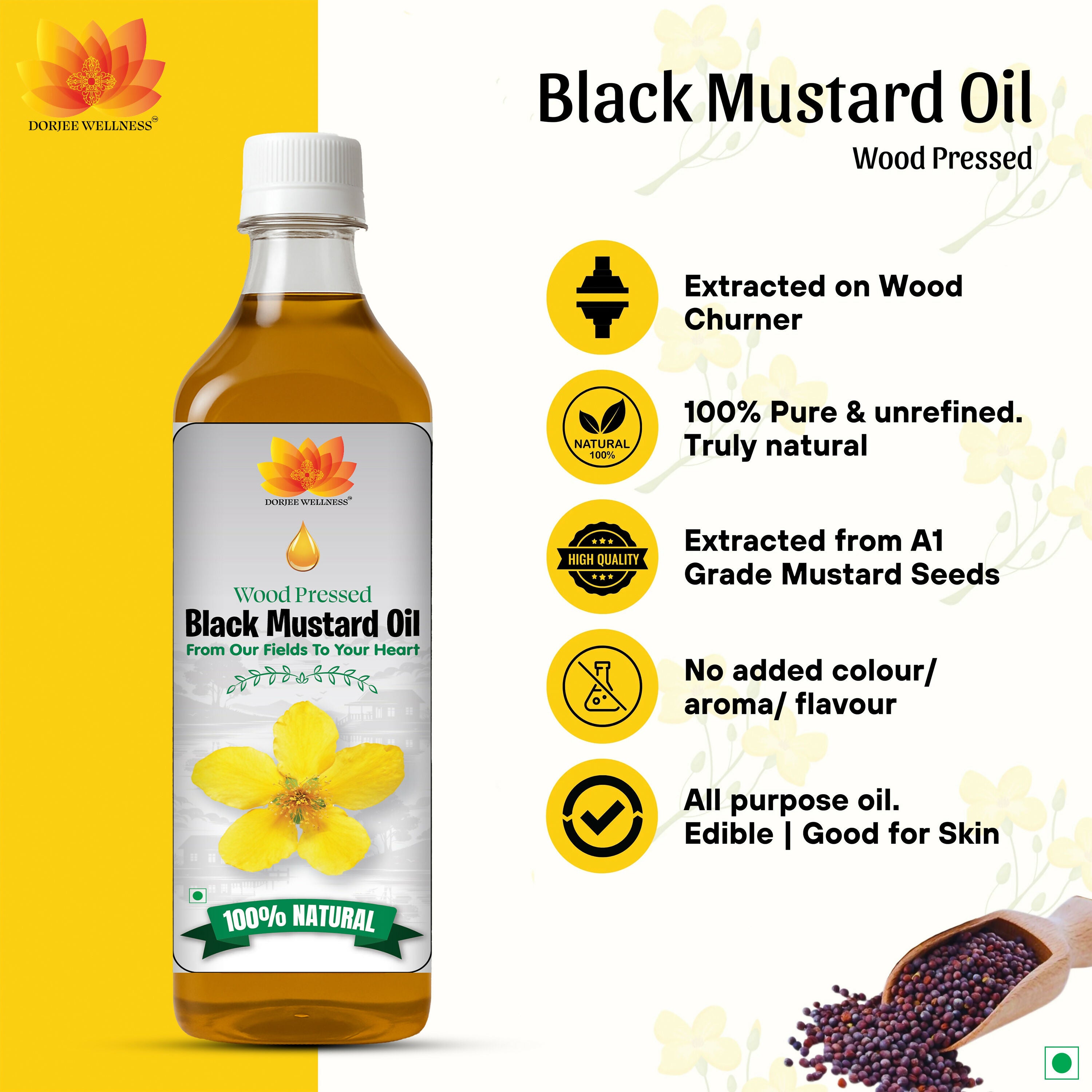 Dorjee Wellness Wood Pressed Black Mustard Oil
