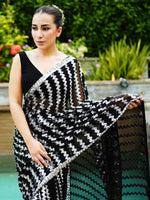 Thumbnail for NOZ2TOZ Women's Georgette Black Embellished Designer Saree With Blouse Piece - Distacart