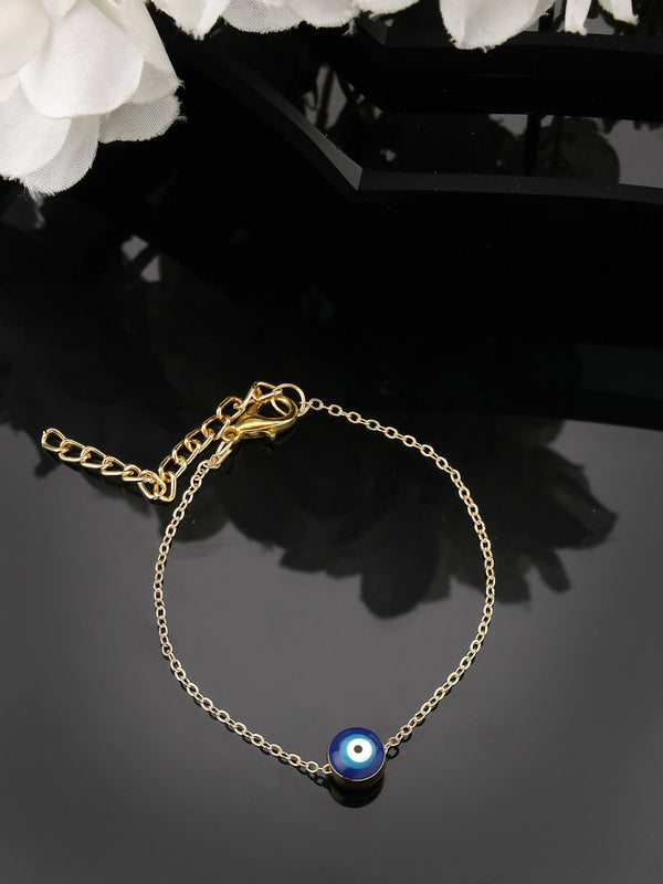 NVR Women Gold-Toned Evil Eye Rakhi With Roli Chawal - Distacart