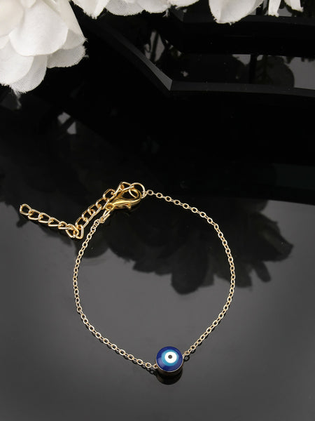 NVR Women Gold-Toned Evil Eye Rakhi With Roli Chawal - Distacart