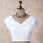 Thumbnail for Preksha Creation Indian Festive Georgette Digital Print Women Lehenga Choli And Crop Top - White - Distacart