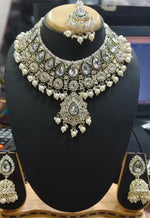 Thumbnail for Jewel City Kundan & Pearl Gold-Plated Choker Necklace with Jhumka Earrings and Maang Tikka for Women - Distacart