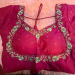 Thumbnail for Kia Fashions Hot Pink Hand Embroidered Embroidered Readymade Blouse - Distacart
