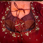 Thumbnail for Kia Fashions Maroon Cotton Silk Hand Embroidered Readymade Blouse - Distacart