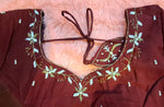 Thumbnail for Kia Fashions Maroon Cotton Silk Hand Embroidered Readymade Blouse - Distacart