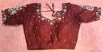 Thumbnail for Kia Fashions Maroon Cotton Silk Hand Embroidered Readymade Blouse - Distacart