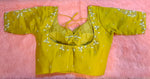 Thumbnail for Kia Fashions Mustard Yellow Cotton Silk Hand Embroidered Readymade Blouse - Distacart