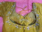 Thumbnail for Kia Fashions Mustard Yellow Cotton Silk Hand Embroidered Readymade Blouse - Distacart