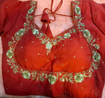 Thumbnail for Kia Fashions Red Hand Embroidered Embroidered Readymade Blouse - Distacart
