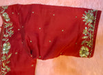 Thumbnail for Kia Fashions Red Hand Embroidered Embroidered Readymade Blouse - Distacart