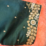 Thumbnail for Kia Fashions Bottle Green Hand Embroidered Embroidered Readymade Blouse - Distacart