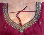 Thumbnail for Kia Fashions Hot Pink Cotton Silk Hand Embroidered Readymade Blouse - Distacart