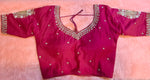 Thumbnail for Kia Fashions Hot Pink Cotton Silk Hand Embroidered Readymade Blouse - Distacart