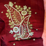 Thumbnail for Kia Fashions Maroon Hand Embroidered Embroidered Readymade Blouse - Distacart