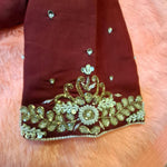 Thumbnail for Kia Fashions Maroon Hand Embroidered Embroidered Readymade Blouse - Distacart