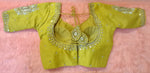 Thumbnail for Kia Fashions Mustard Yellow Cotton Silk Hand Embroidered Readymade Blouse - Distacart