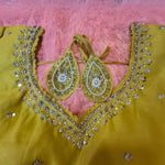 Thumbnail for Kia Fashions Mustard Yellow Cotton Silk Hand Embroidered Readymade Blouse - Distacart