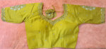 Thumbnail for Kia Fashions Mustard Yellow Cotton Silk Hand Embroidered Readymade Blouse - Distacart