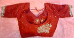 Thumbnail for Kia Fashions Red Hand Embroidered Embroidered Readymade Blouse - Distacart