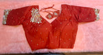 Thumbnail for Kia Fashions Red Hand Embroidered Embroidered Readymade Blouse - Distacart