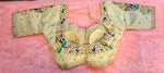 Thumbnail for Kia Fashions Cream Hand Embroidered Embroidered Readymade Blouse - Distacart