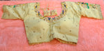 Thumbnail for Kia Fashions Cream Hand Embroidered Embroidered Readymade Blouse - Distacart