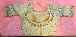 Thumbnail for Kia Fashions Beige Cotton Silk Hand Embroidered Readymade Blouse - Distacart