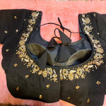 Thumbnail for Kia Fashions Black Cotton Silk Hand Embroidered Readymade Blouse - Distacart