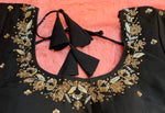 Thumbnail for Kia Fashions Black Cotton Silk Hand Embroidered Readymade Blouse - Distacart