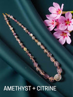 Thumbnail for Joban Fashion Women Multi Gemstone Necklaces, Amethyst & Citrine Graduated - Distacart
