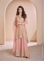Thumbnail for Anaita Peach Georgette Readymade Suit with Codding Dori & Sequence Work - Distacart