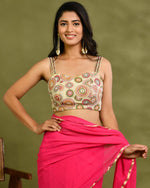 Thumbnail for Amodin Designer Studio Multicolored Thread Pearl Work Padded Blouse