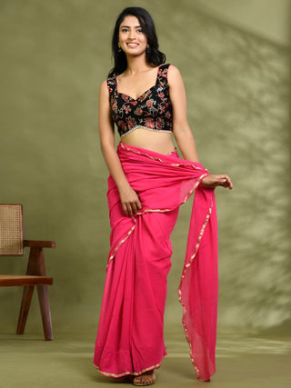 Amodini Designer Studio Embroidered Black Sweetheart Neck Designer Blouse - Distacart