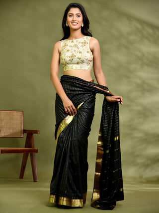 Amodin Designer Studio Golden Tissue Floral Cutdana Padded Blouse