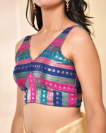 Thumbnail for Amodini Designer Studio Zari Brocade Sleeveless Padded Blouse