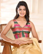 Thumbnail for Amodini Designer Studio Zari Brocade Sleeveless Padded Blouse