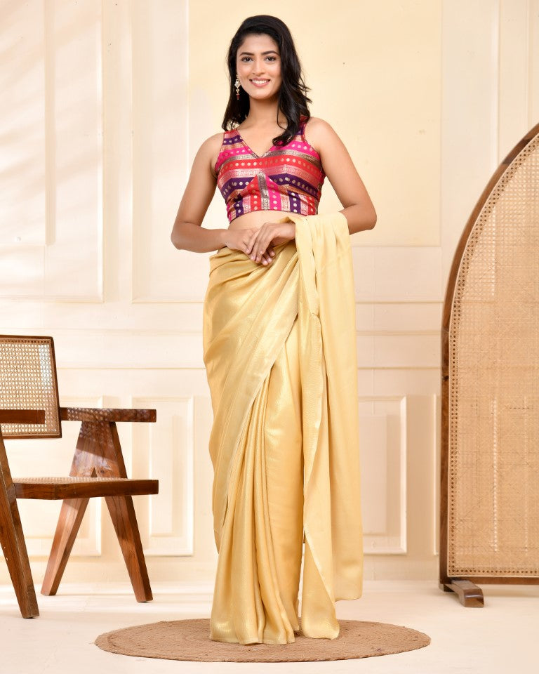 Amodini Designer Studio Zari Brocade Sleeveless Padded Blouse - Distacart