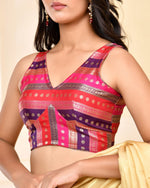 Thumbnail for Amodini Designer Studio Zari Brocade Sleeveless Padded Blouse