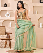 Thumbnail for Amodini Designer Studio Kashi Banarsi Corset Style Black Blouse