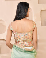 Thumbnail for Amodini Designer Studio Kashi Banarsi Corset Style Golden Blouse