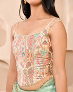 Thumbnail for Amodini Designer Studio Kashi Banarsi Corset Style Golden Blouse