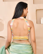 Thumbnail for Amodini Designer Studio Band Collar Tissue Sleeveless Padded Blouse