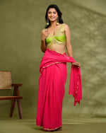 Thumbnail for Amodini Designer Studio Lime Green Embroidered Sleeveless Padded Blouse