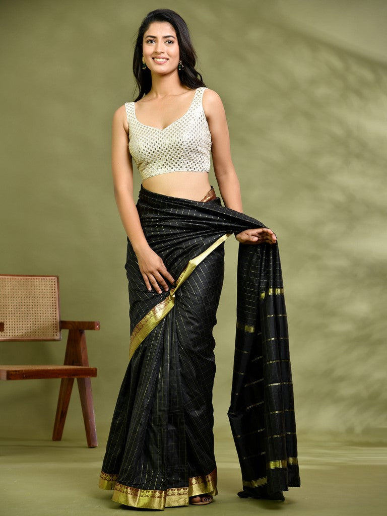 Amodini Designer Studio Ivory Mirror Work Sleeveless Padded Blouse - Distacart