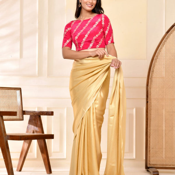 Amodini Designer Studio Pink Banarsi Lehriya Padded Blouse - Distacart